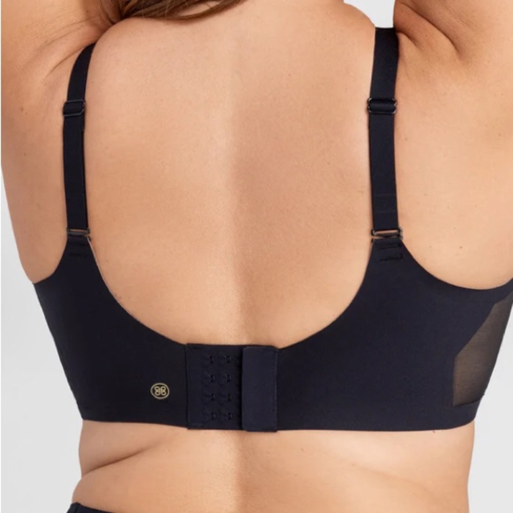 Honeylove Black Wireless Comfort Crossover Bra with Sheer Trim - Women Intimates - Picture 3 of 12
